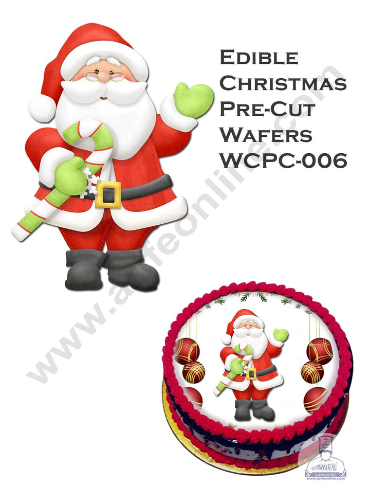 CAKE DECOR™ Edible Christmas Theme Topper Pre Cut Wafer Paper High Quality - Santa Clause - ( 1 pc Pack ) SBWCPC-006