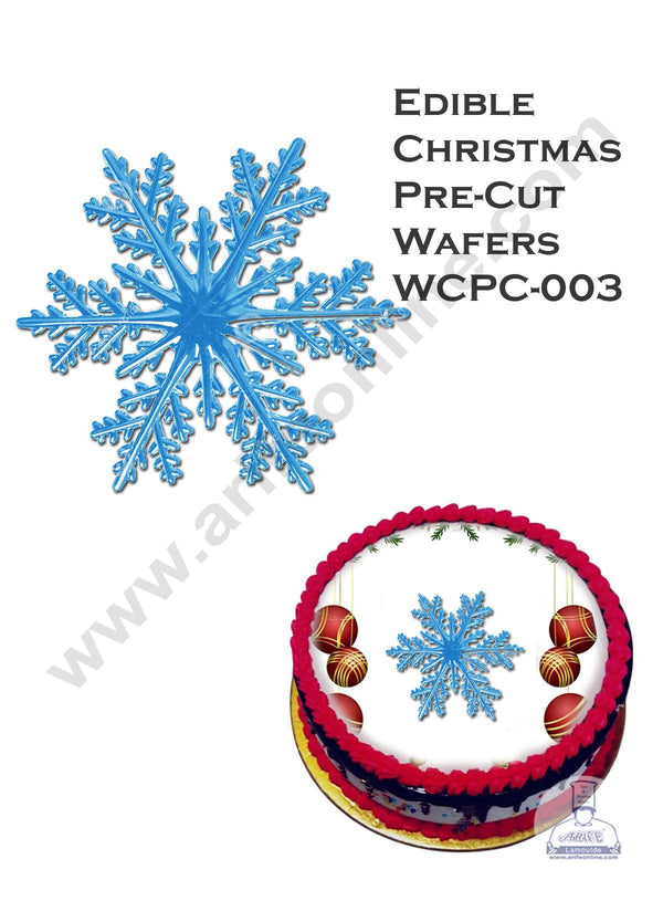 CAKE DECOR™ Edible Christmas Theme Topper Pre Cut Wafer Paper High Quality - Snowflakes - ( 1 pc Pack ) SBWCPC-003