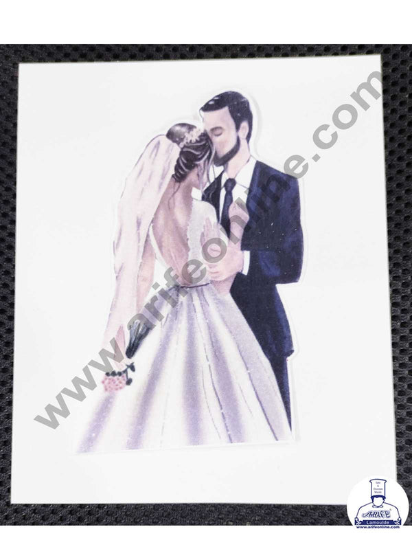 CAKE DECOR™ Edible Theme Topper Pre Cut Wafer Paper High Quality - Couple Cake Topper - ( 1 pc Pack ) SB-EWP-07