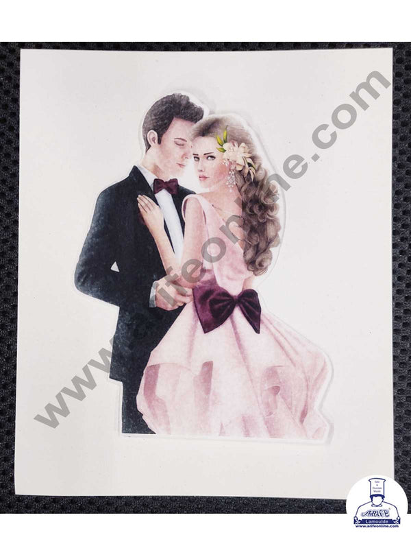 CAKE DECOR™ Edible Theme Topper Pre Cut Wafer Paper High Quality - Dancing Couple Cake Topper - ( 1 pc Pack ) SB-EWP-34