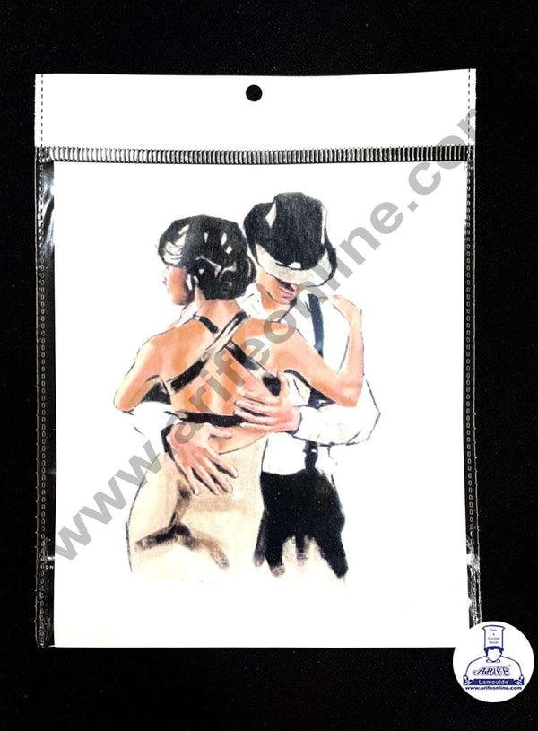 CAKE DECOR™ Edible Theme Topper Pre Cut Wafer Paper High Quality - Dancing Couple Cake Topper - ( 1 pc Pack ) SB-EWP-38