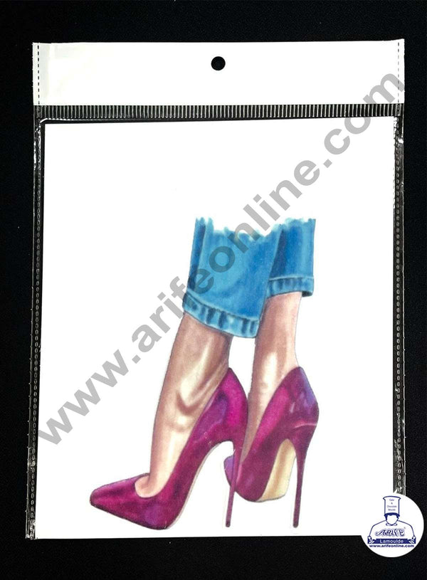 CAKE DECOR™ Edible Theme Topper Pre Cut Wafer Paper High Quality - High Heel Cake Topper - ( 1 pc Pack ) SB-EWP-02
