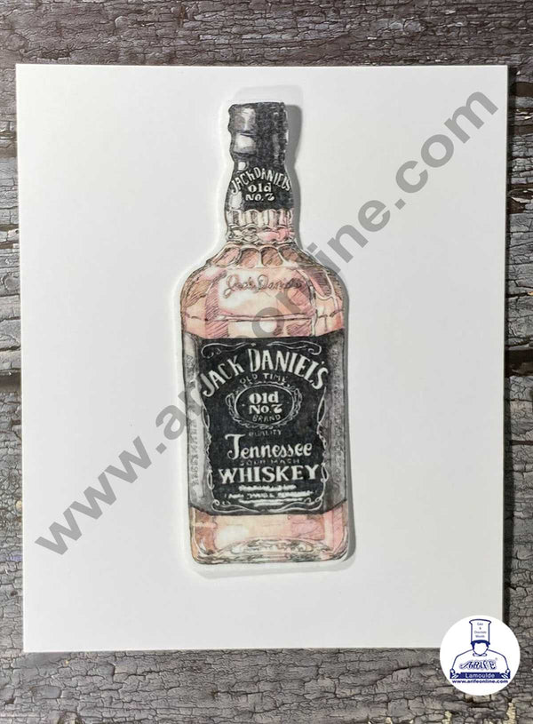 CAKE DECOR™ Edible Theme Topper Pre Cut Wafer Paper High Quality - Jack Daniels Bottle Cake Topper - ( 1 pc Pack )