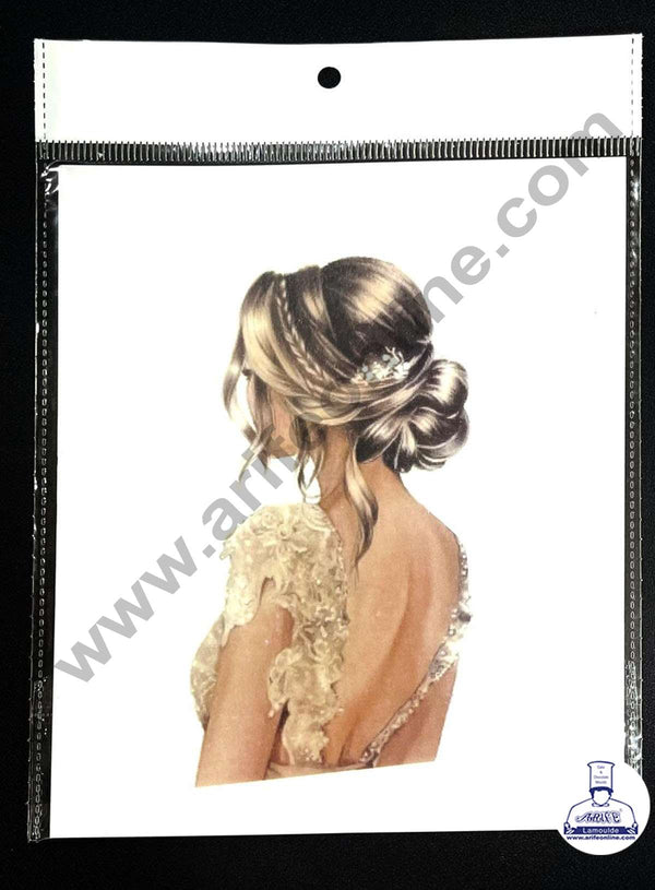 CAKE DECOR™ Edible Theme Topper Pre Cut Wafer Paper High Quality - Lady Side Pose Cake Topper - ( 1 pc Pack ) SB-EWP-39