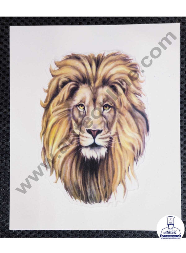 CAKE DECOR™ Edible Theme Topper Pre Cut Wafer Paper High Quality - Lion Face Cake Topper - ( 1 pc Pack ) SB-EWP-09