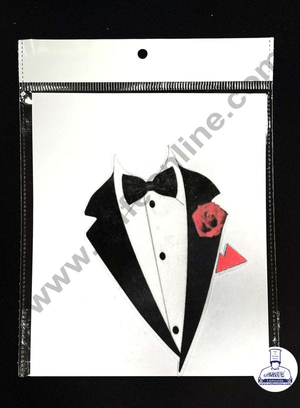 CAKE DECOR™ Edible Theme Topper Pre Cut Wafer Paper High Quality - Tuxedo Cake Topper - ( 1 pc Pack ) SB-EWP-16