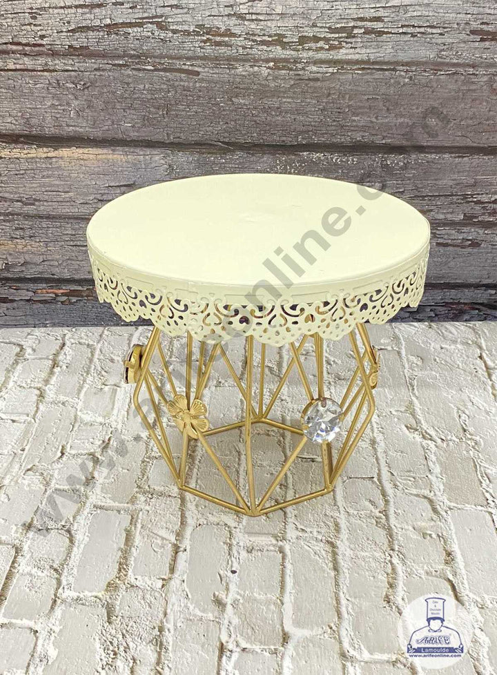 CAKE DECOR™ Geometric Cake Stand with Design White Top ( SBCS-170 )