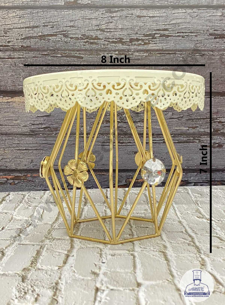 CAKE DECOR™ Geometric Cake Stand with Design White Top ( SBCS-170 )