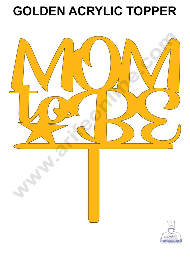 CAKE DECOR™ Golden Acrylic Cake Topper - Mom To Be ( SBMT-MTB-002 )