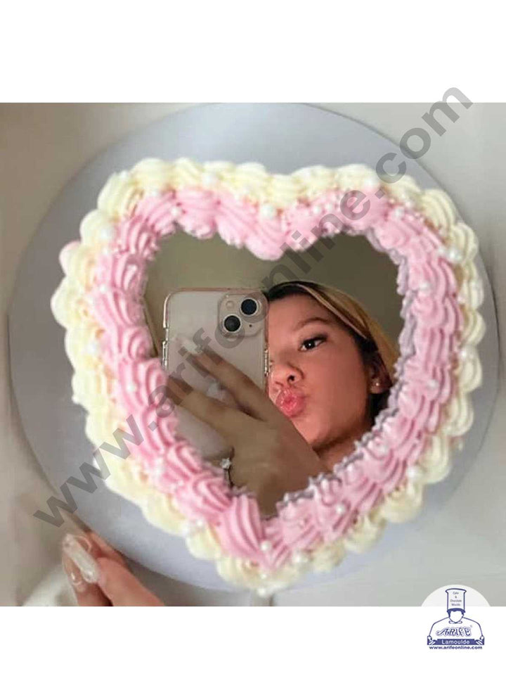 CAKE DECOR™ Heart Shape Selfie Mirror for Cake