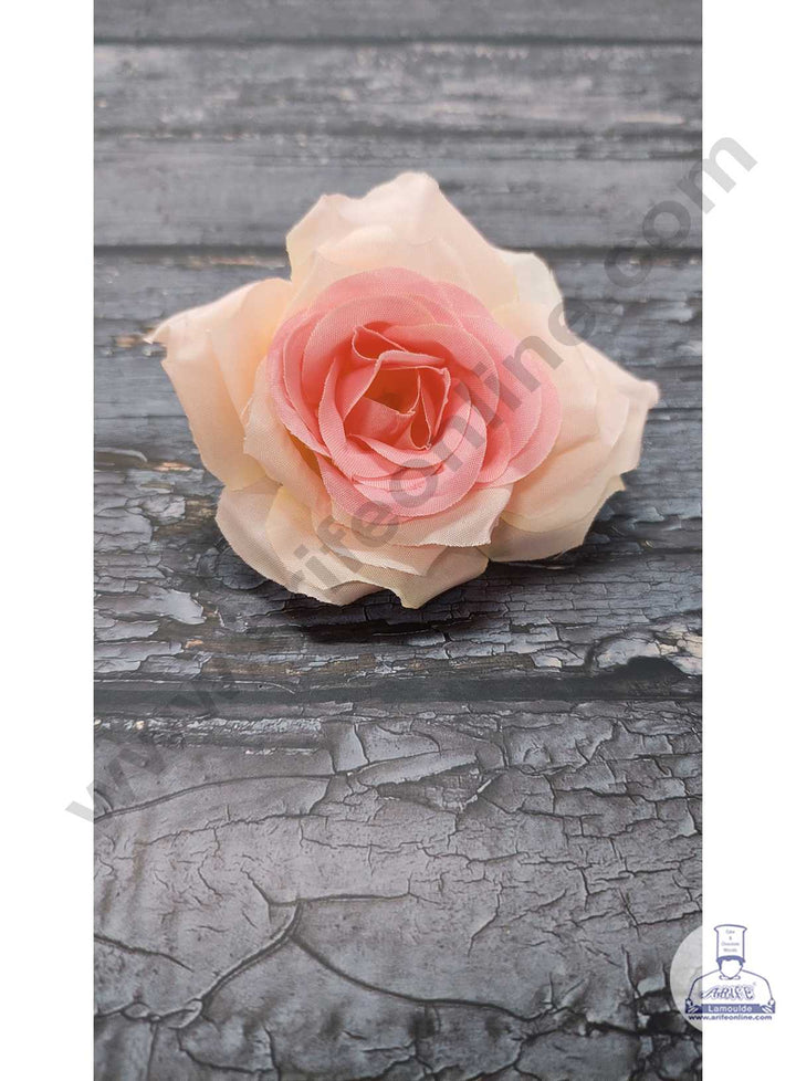 CAKE DECOR™ Large Rose Artificial Flower For Cake Decoration – Light Pink ( 5 pc pack )