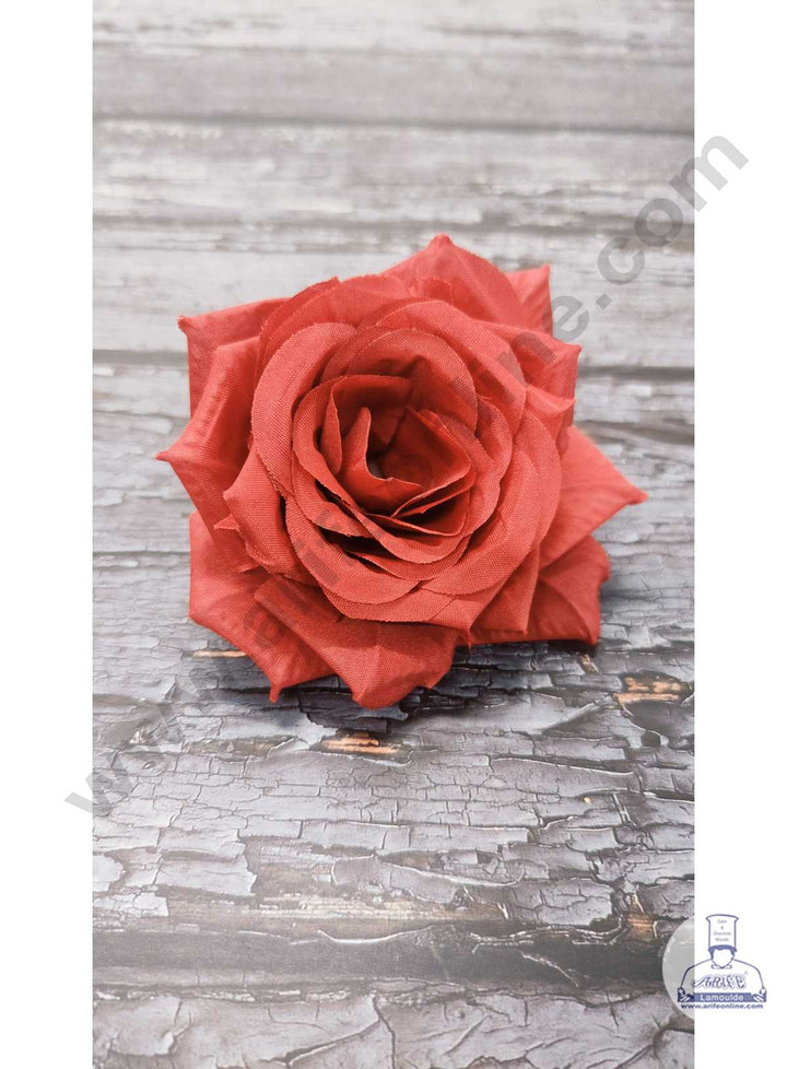 CAKE DECOR™ Large Rose Artificial Flower For Cake Decoration – Red ( 5 pc pack )