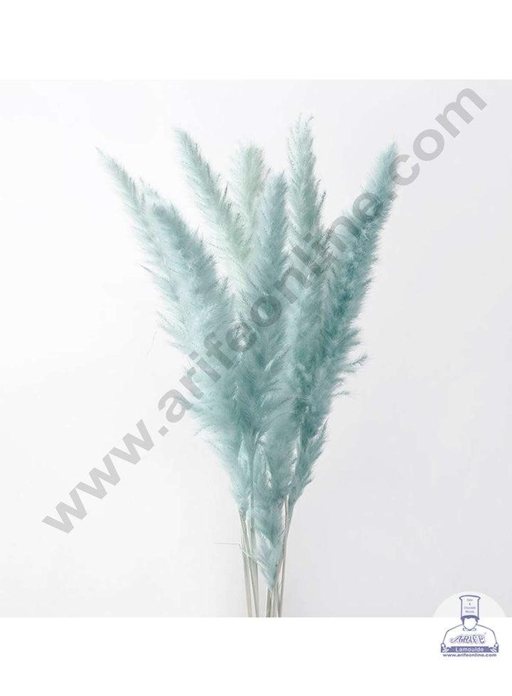 CAKE DECOR™ Light Green Color Natural Dried Reed Plumes For Cake Decoration Bouquet Wedding Party Centerpieces Decorative – Light Green (1 Stick)