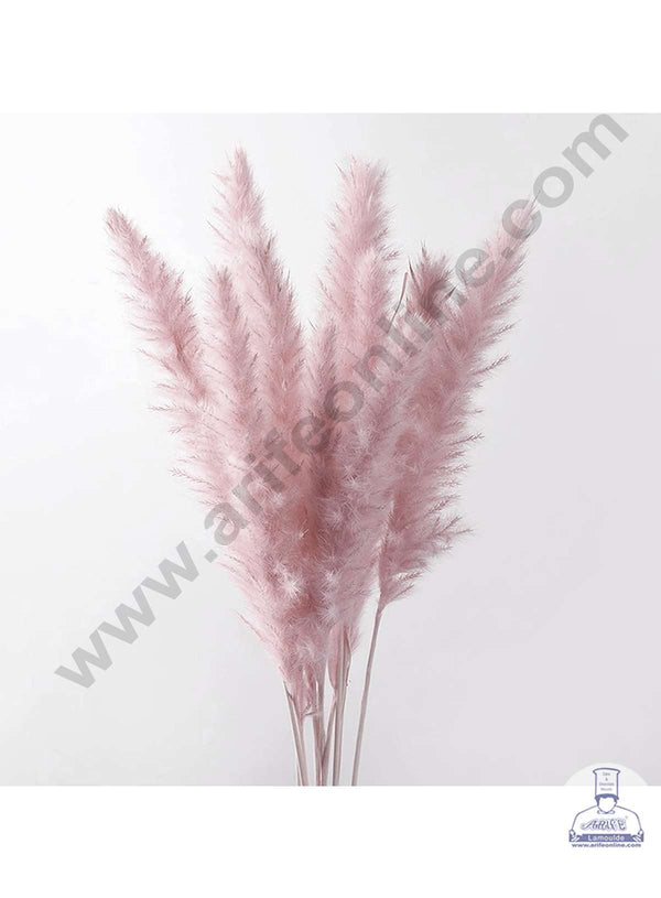 CAKE DECOR™ Light Pink Color Natural Dried Reed Plumes For Cake Decoration Bouquet Wedding Party Centerpieces Decorative – Light Pink (1 Stick)