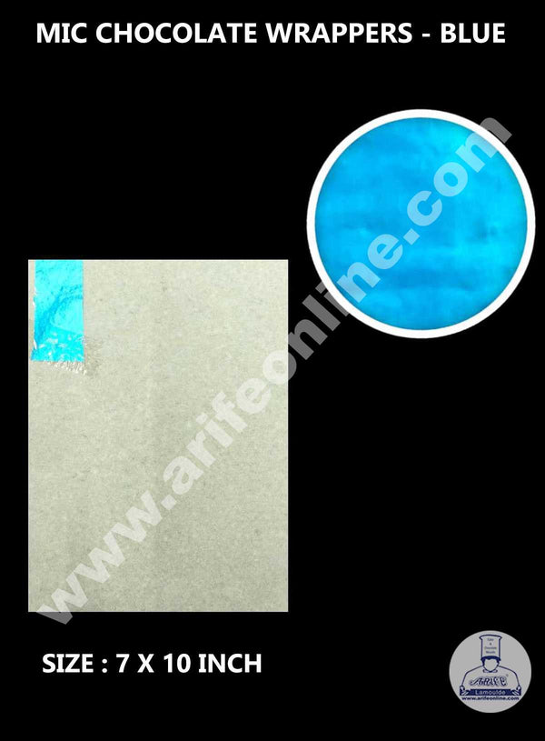 CAKE DECOR™ MIC Aluminum Foil Chocolate Wrapper - Blue (7x10 Inch)