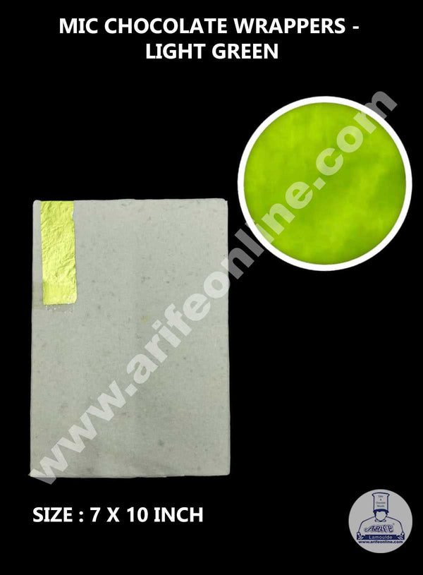 CAKE DECOR™ MIC Aluminum Foil Chocolate Wrapper - Light Green (7x10 Inch)