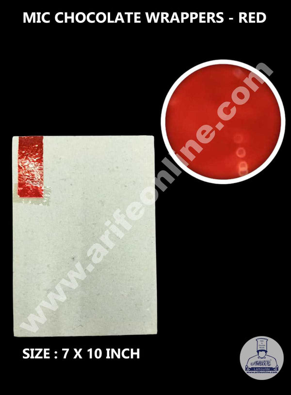 CAKE DECOR™ MIC Aluminum Foil Chocolate Wrapper - Red (7x10 Inch)