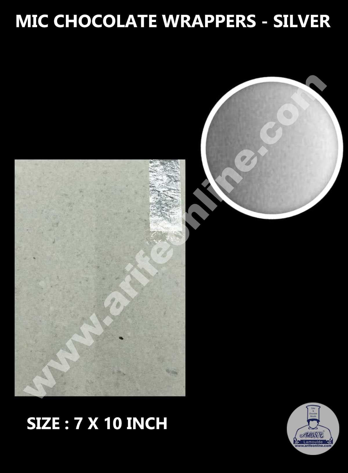 CAKE DECOR™ MIC Aluminum Foil Chocolate Wrapper - Silver (7x10 Inch ...