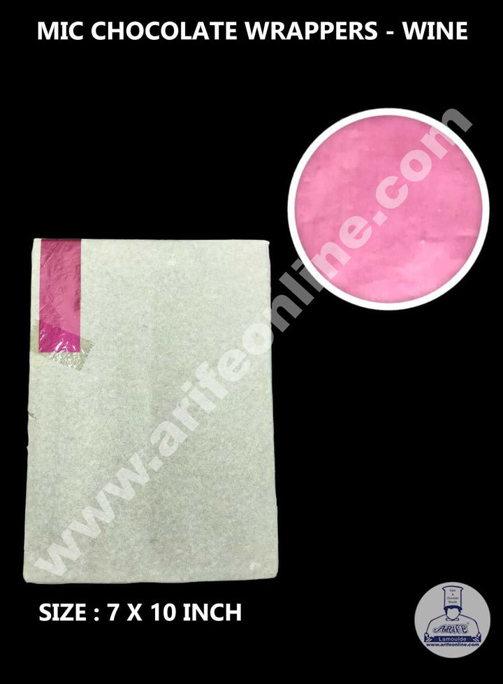 CAKE DECOR™ MIC Aluminum Foil Chocolate Wrapper - Wine (7x10 Inch)