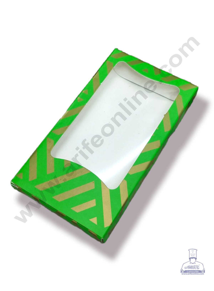CAKE DECOR™ Medium Chocolate Bar Box - Green Golden ( Pack of 10 Pcs )