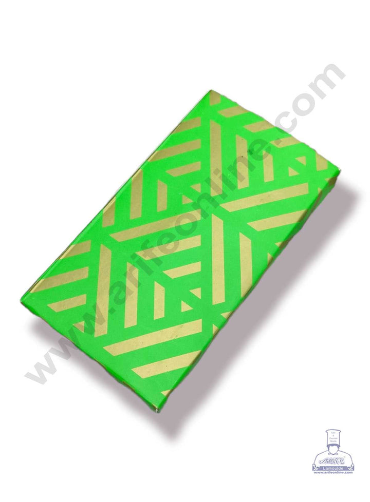 CAKE DECOR™ Medium Chocolate Bar Box - Green Golden ( Pack of 10 Pcs )