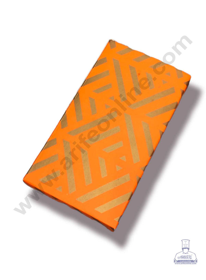 CAKE DECOR™ Medium Chocolate Bar Box - Orange Golden ( Pack of 10 Pcs )