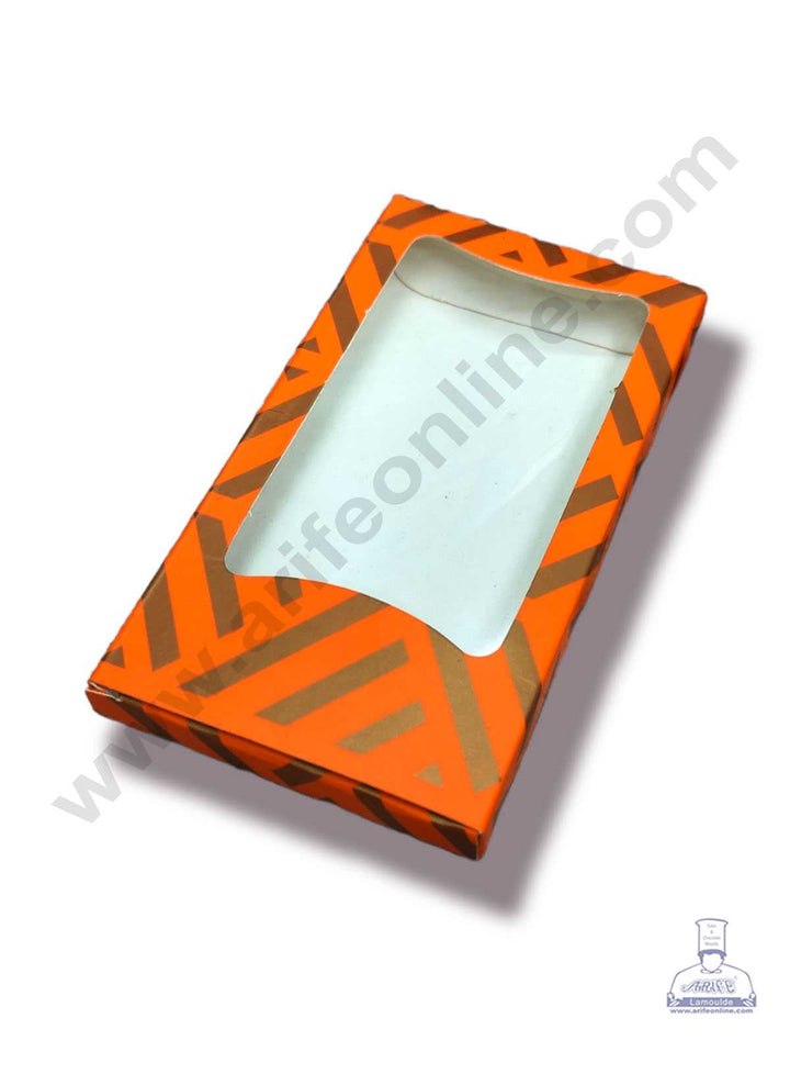 CAKE DECOR™ Medium Chocolate Bar Box - Orange Golden ( Pack of 10 Pcs )