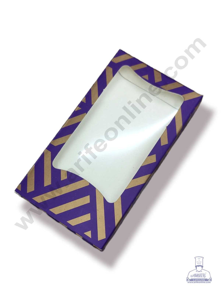 CAKE DECOR™ Medium Chocolate Bar Box - Purple Golden ( Pack of 10 Pcs )