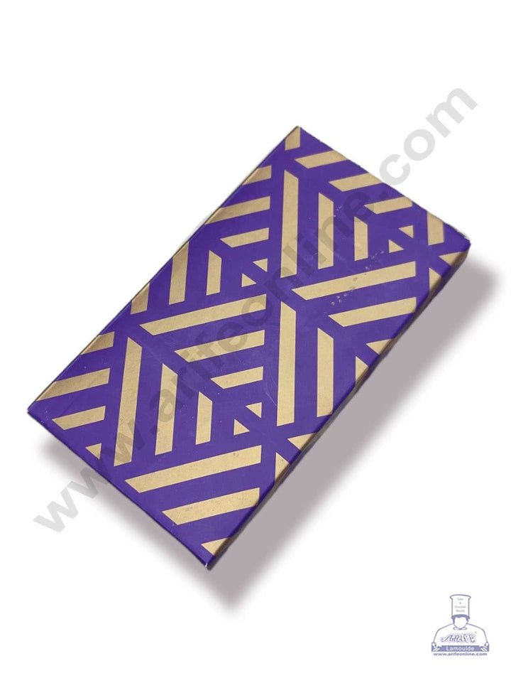 CAKE DECOR™ Medium Chocolate Bar Box - Purple Golden ( Pack of 10 Pcs )