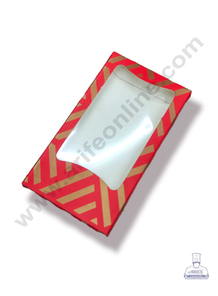 CAKE DECOR™ Medium Chocolate Bar Box - Red Golden ( Pack of 10 Pcs )