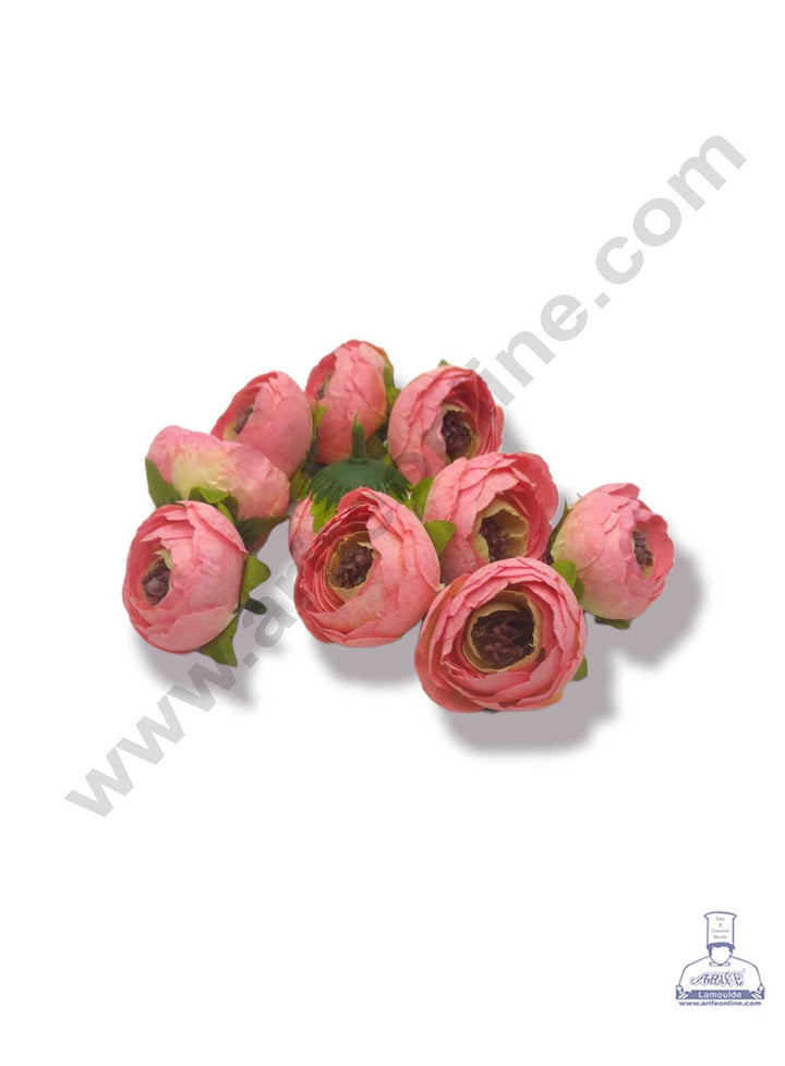 CAKE DECOR™ Medium Peony Artificial Flower For Cake Decoration – Pink ( 10 pc pack )