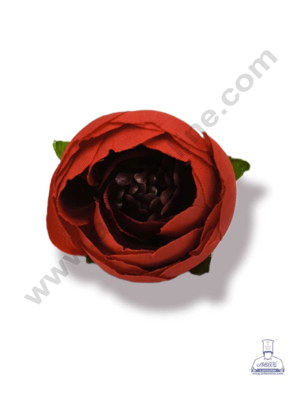 CAKE DECOR™ Medium Peony Artificial Flower For Cake Decoration – Red ( 10 pc pack )