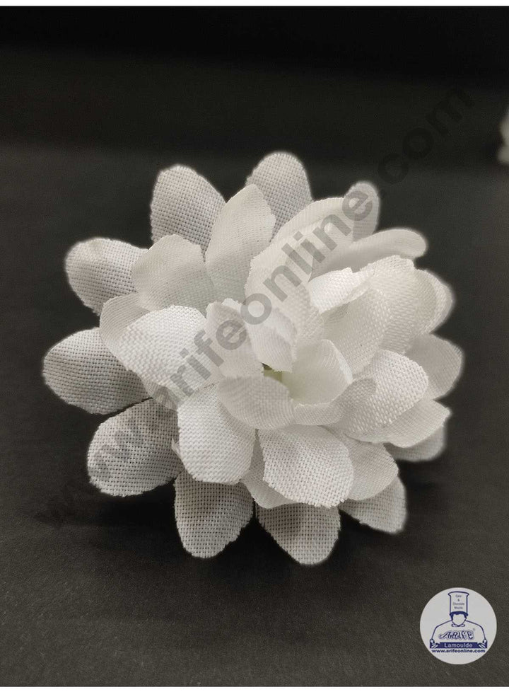 CAKE DECOR™ Mini Dahlia Artificial Flower For Cake Decoration – White ( 10 pc pack )