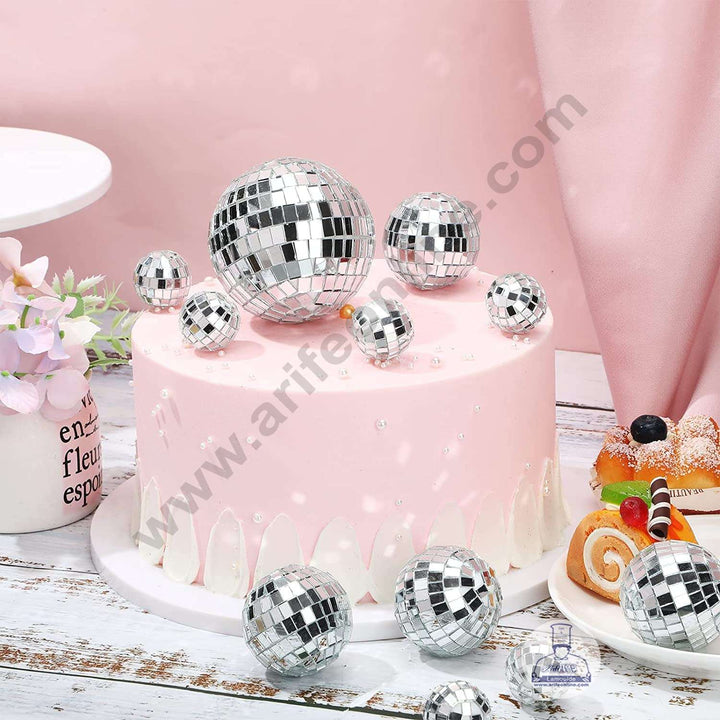 CAKE DECOR™ Mirror Disco Balls Topper For Cake and Cupcake Decoration