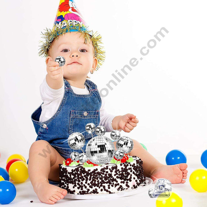 CAKE DECOR™ Mirror Disco Balls Topper For Cake and Cupcake Decoration