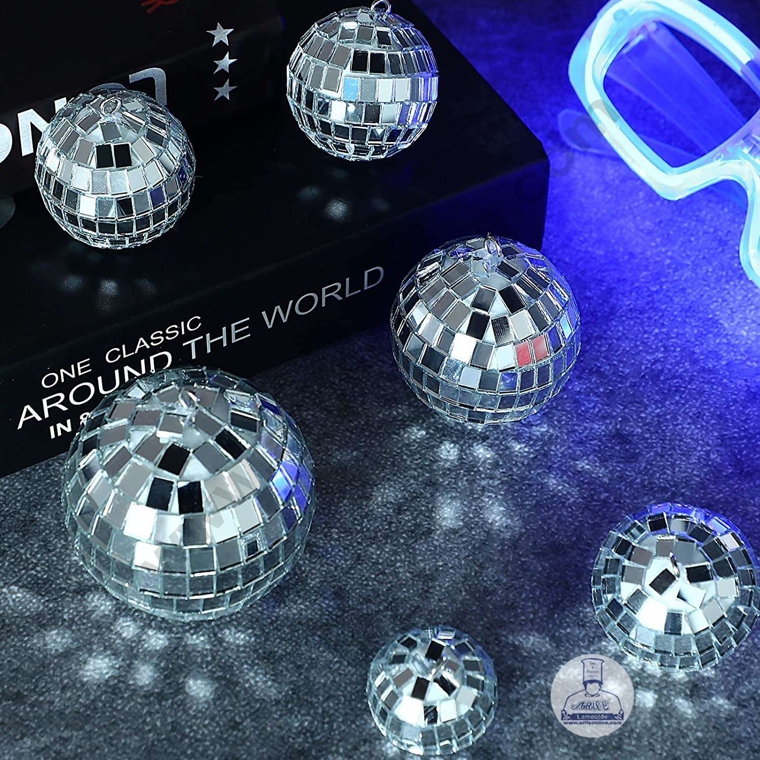 32 Décorations Gâteau Boules Disco - Violet Et Argent - Étoiles Et Boules - Pour Anniversaire, Mariage, Cupcakes DIY - 5
