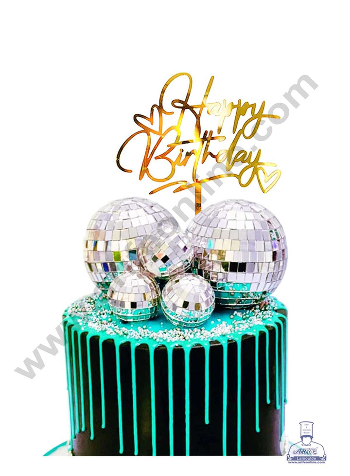 CAKE DECOR™ Mirror Disco Balls Topper For Cake and Cupcake Decoration