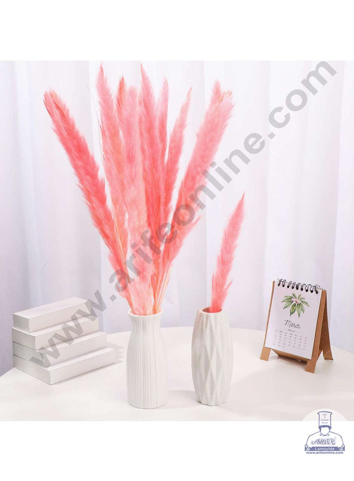 CAKE DECOR™ Moon Pink Color Natural Dried Reed Plumes For Cake Decoration Bouquet Wedding Party Centerpieces Decorative – Moon Pink (1 Stick)