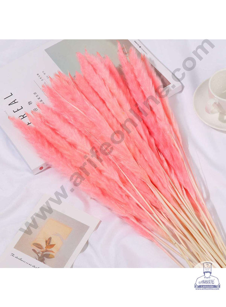 CAKE DECOR™ Moon Pink Color Natural Dried Reed Plumes For Cake Decoration Bouquet Wedding Party Centerpieces Decorative – Moon Pink (1 Stick)