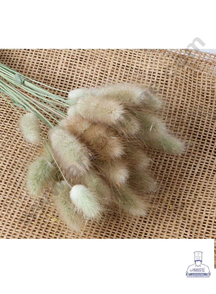 CAKE DECOR™ Natural Brown Color Natural Bunny Tail For Cake Decoration Bouquet Wedding Party Centerpieces Decorative – Natural Brown ( 50 pcs pack)