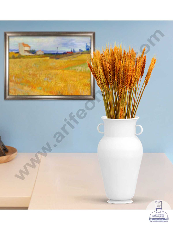 CAKE DECOR™ Natural Orange Color Dried Wheat Grass Wheat Stalks For Cake Decoration Bouquet Wedding Party Centerpieces Decorative - Orange (10 pcs pack)