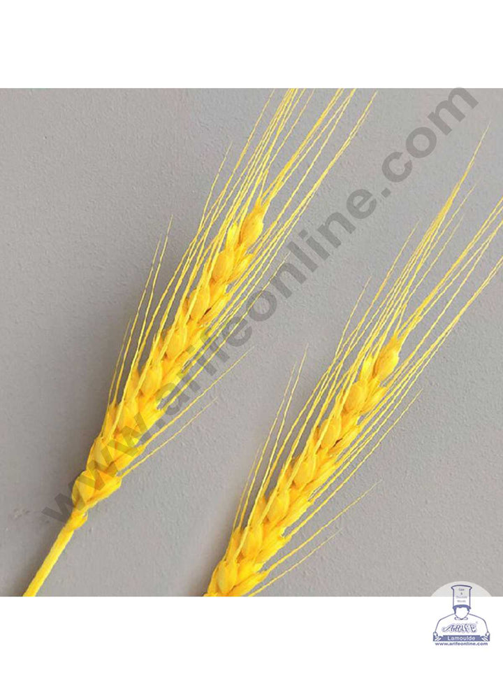 CAKE DECOR™ Natural Yellow Color Dried Wheat Grass Wheat Stalks For Cake Decoration Bouquet Wedding Party Centerpieces Decorative - Yellow (10 pcs pack)
