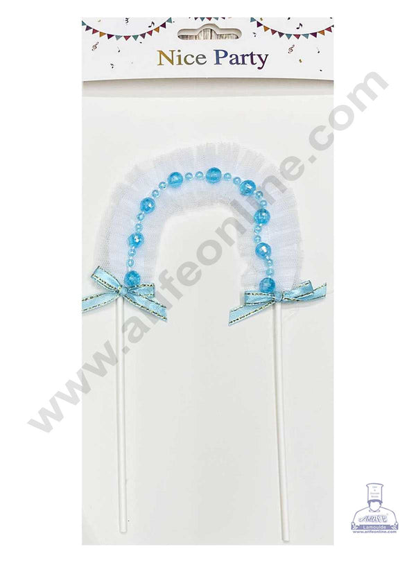 CAKE DECOR™ Net Arch with Beeds Cake Topper - Blue (SB-Topper-302-Blue)