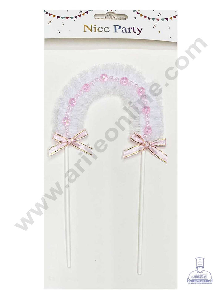 CAKE DECOR™ Net Arch with Beeds Cake Topper - Pink (SB-Topper-302-Pink)