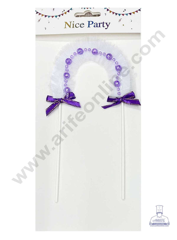CAKE DECOR™ Net Arch with Beeds Cake Topper - Purple (SB-Topper-302-Purple)