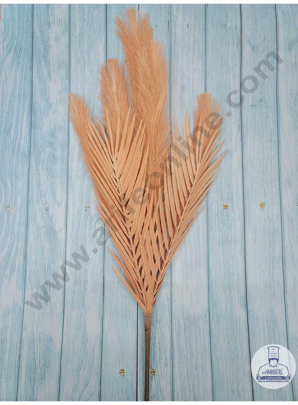 CAKE DECOR™ Peach Color Artificial Pampas Grass With Reeds For Cake Decoration Bouquet Wedding Party Centerpieces Decorative – Peach (1 Stick)