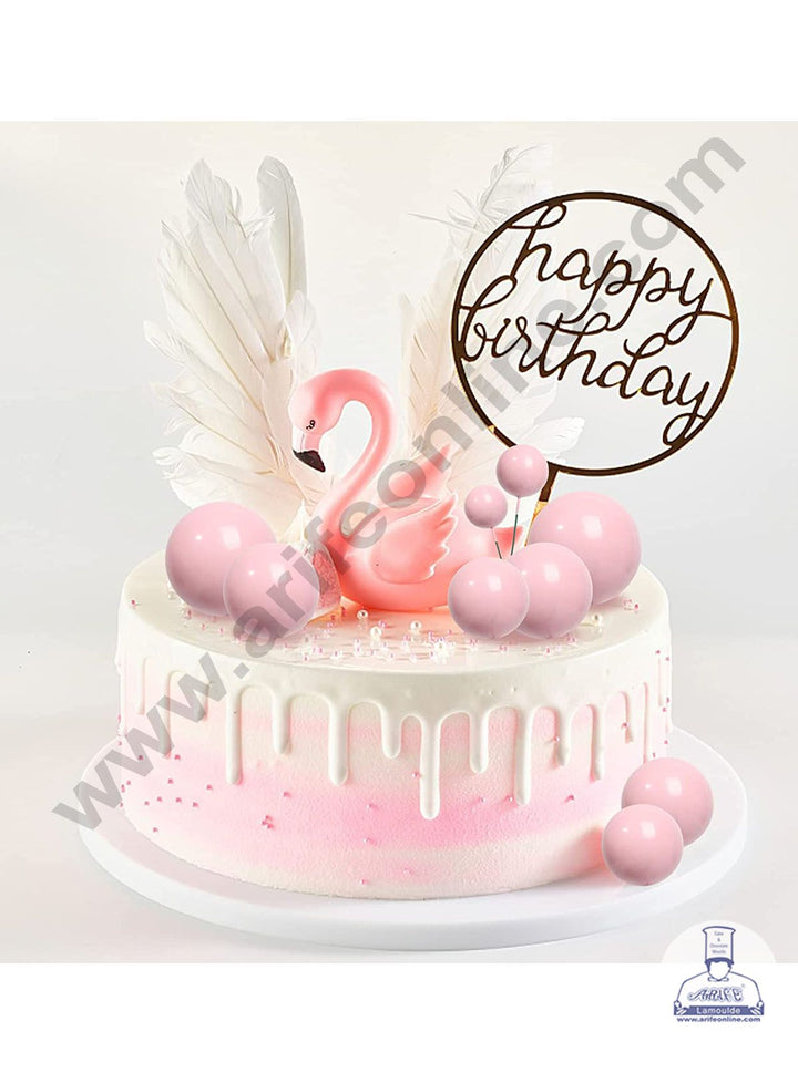 CAKE DECOR™ Pink Faux Ball Topper For Cake and Cupcake Decoration - ( 12 pcs Pack )