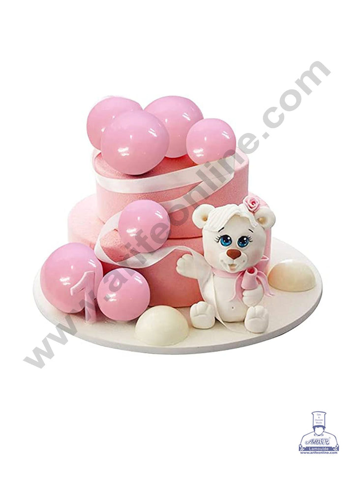 CAKE DECOR™ Pink Faux Ball Topper For Cake and Cupcake Decoration - ( 12 pcs Pack )