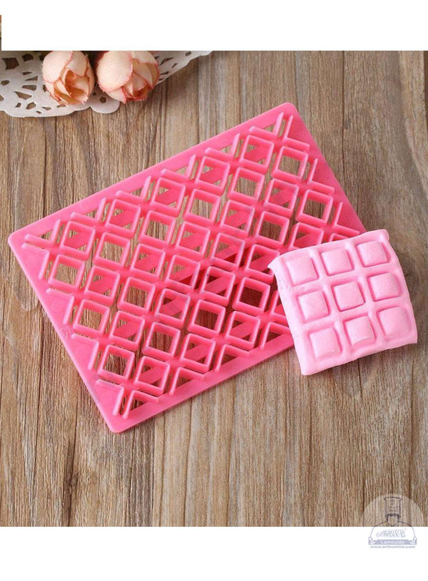 CAKE DECOR™ Plastic Square Fondant Quilt Mold Cutter for Cake Cupcake Embossing Decorating Tool Embosser Cookie Mold SBQM-121