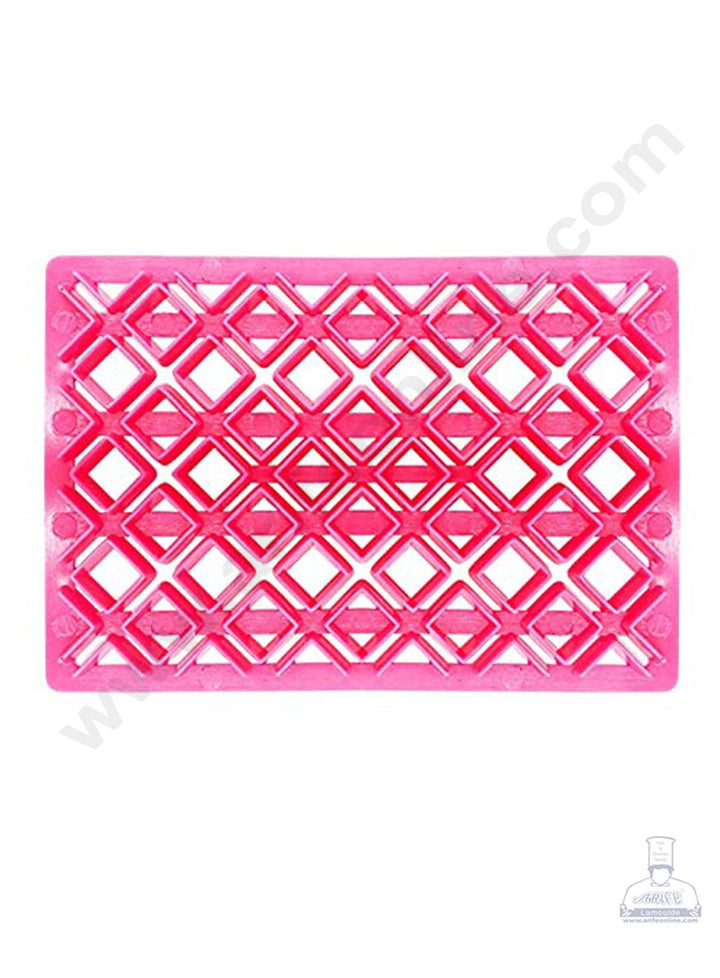 CAKE DECOR™ Plastic Square Fondant Quilt Mold Cutter for Cake Cupcake Embossing Decorating Tool Embosser Cookie Mold SBQM-121